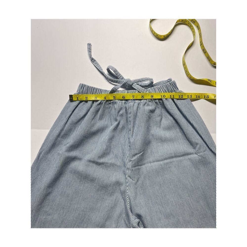 Vintageblue Capri Pants White Blue Stripe S 100% cotton - Picture 6 of 7